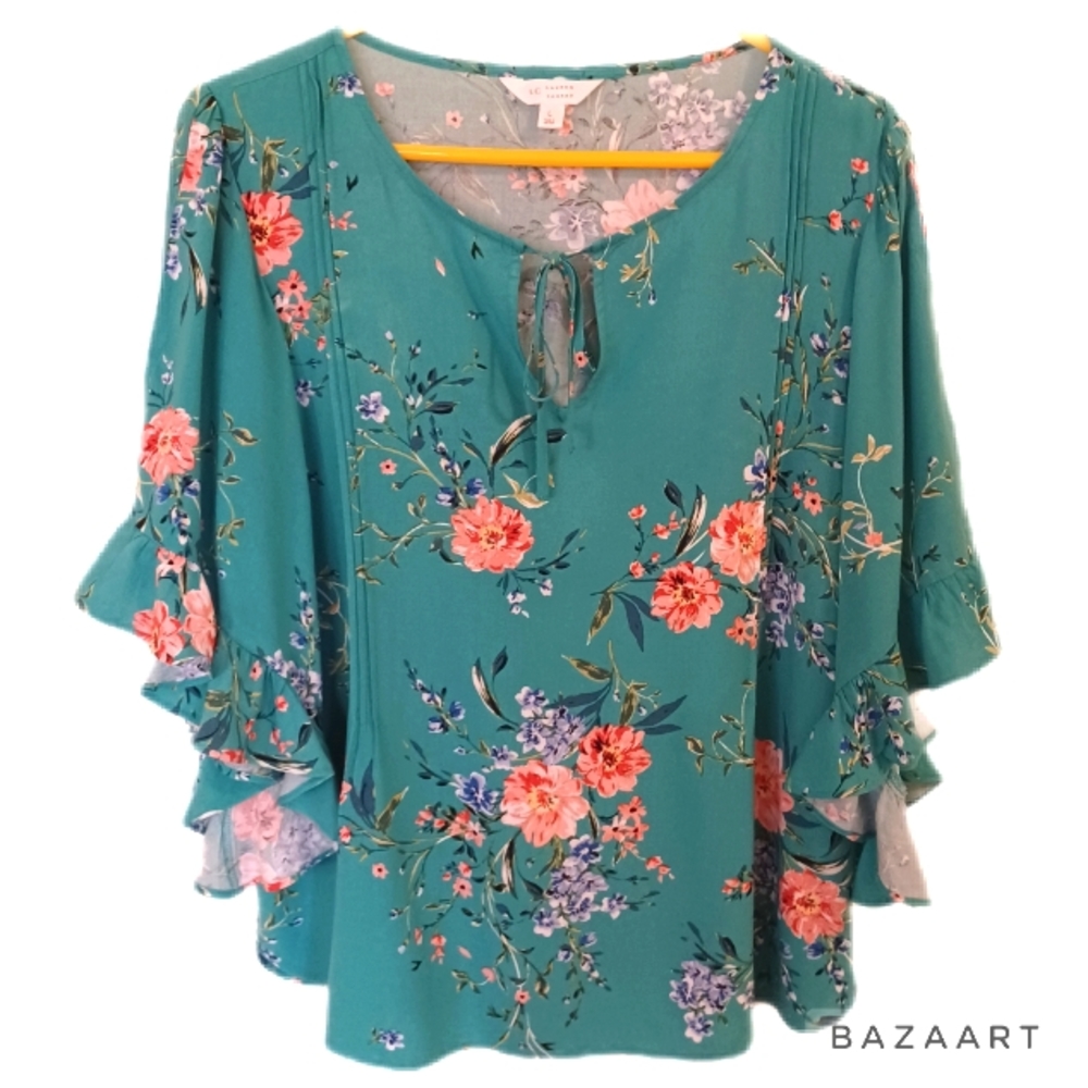 Floral Green Women's Top
